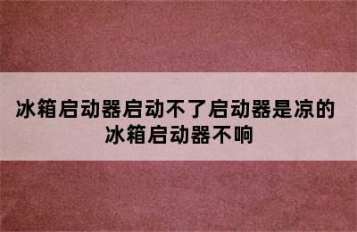 冰箱启动器启动不了启动器是凉的 冰箱启动器不响